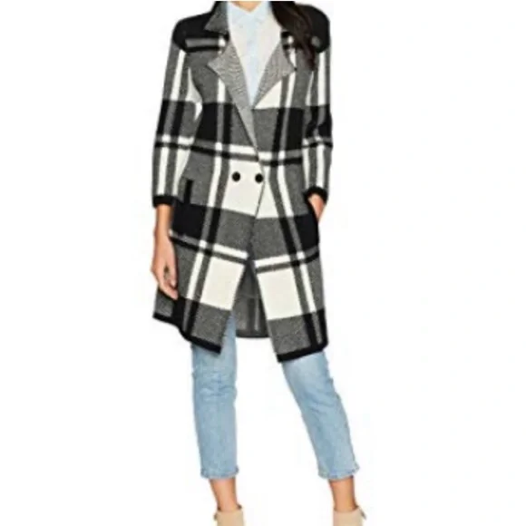 100% Merino Wool Pendleton Block Plaid  Coatigan Sweater Size Large - Picture 8 of 16